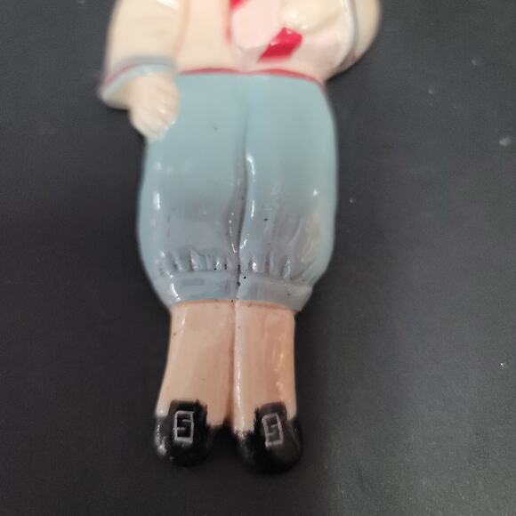 vINTAGE CHARLEE McGee chirstmas Ornament HandPainted 1982 Boy holding package - Picture 4 of 6